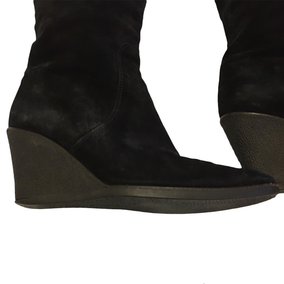 SALVATORE FERRAGAMO Suede Wedges Boots Size 8 1/2 - Picture 8 of 9